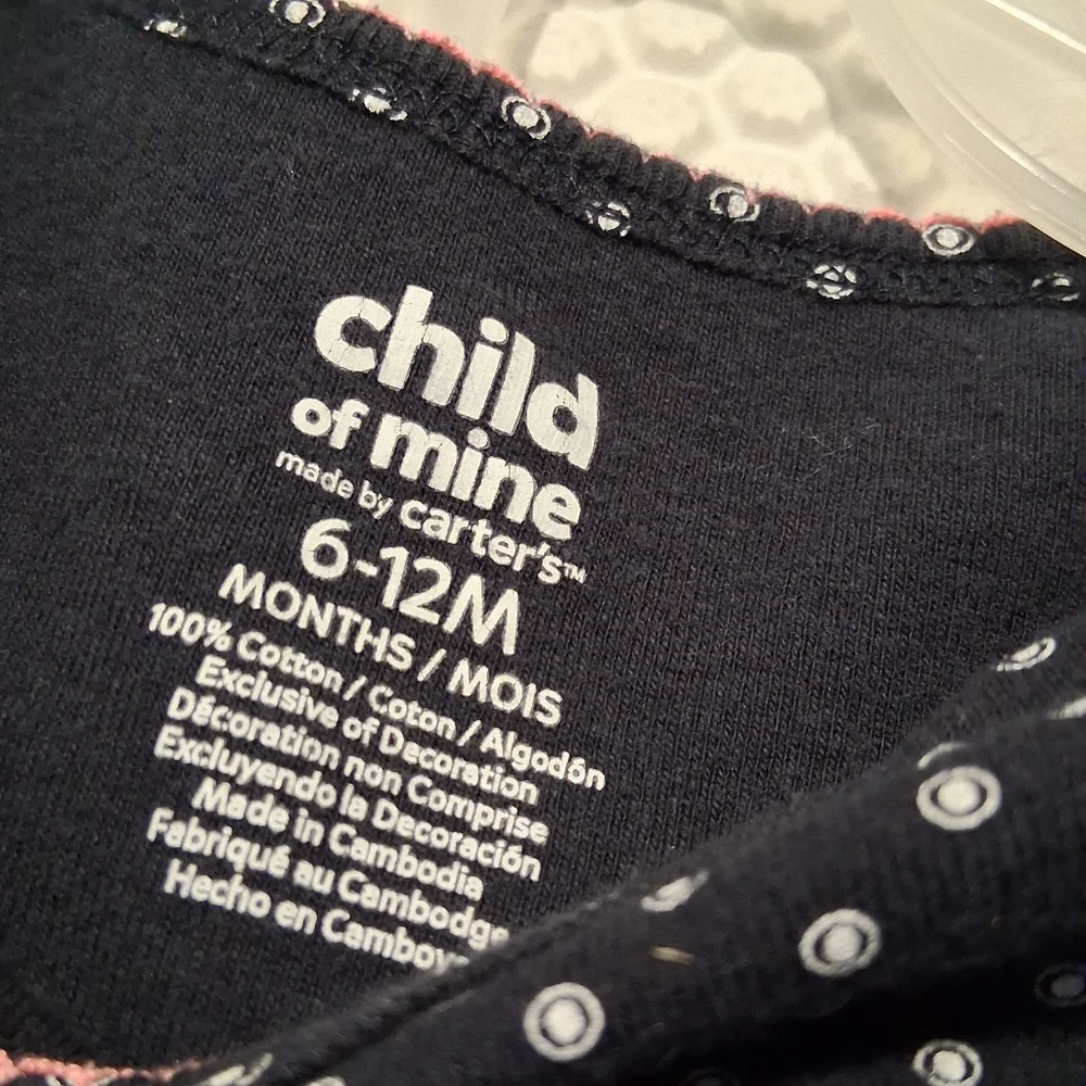 Carter’s | "Smile" | Polka Dot | Onsie & Pink Pants | Girl 6-12M - Picture 2 of 7